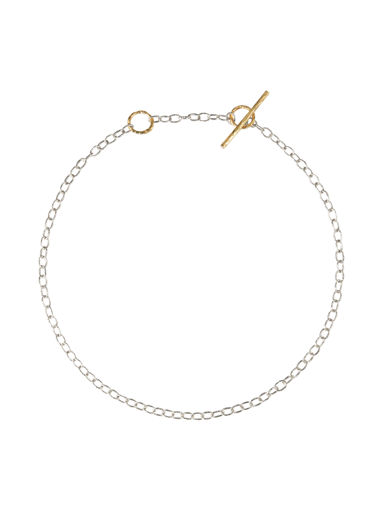 T - chain in silver and 18k yellow gold